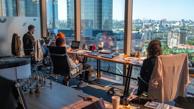 People working in an office