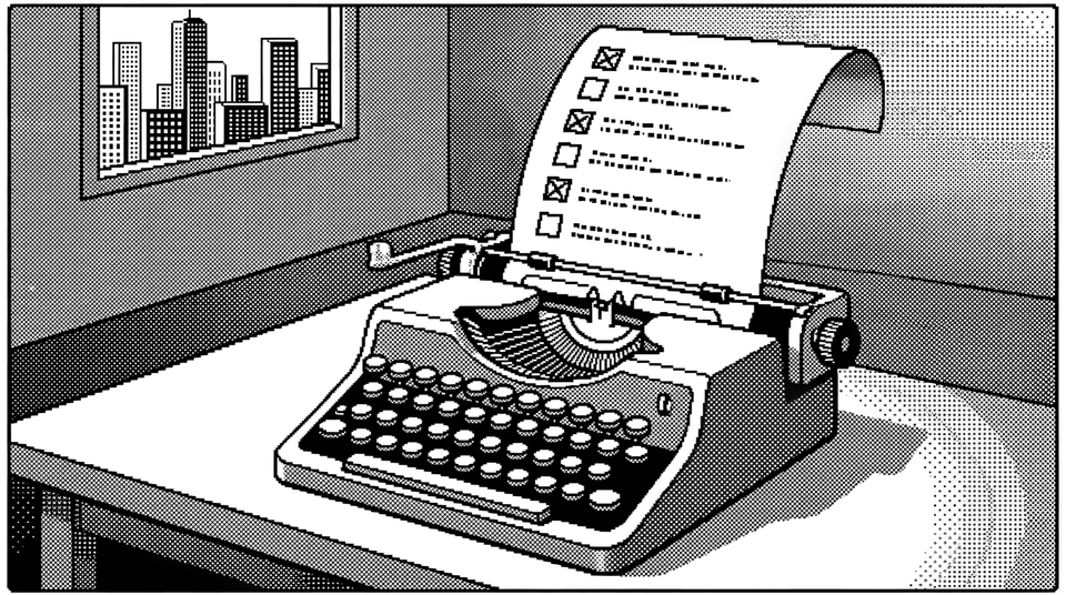 Typewriter typing out an AEO checklist